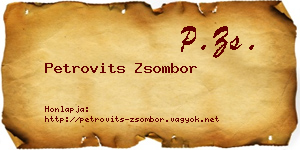 Petrovits Zsombor névjegykártya
